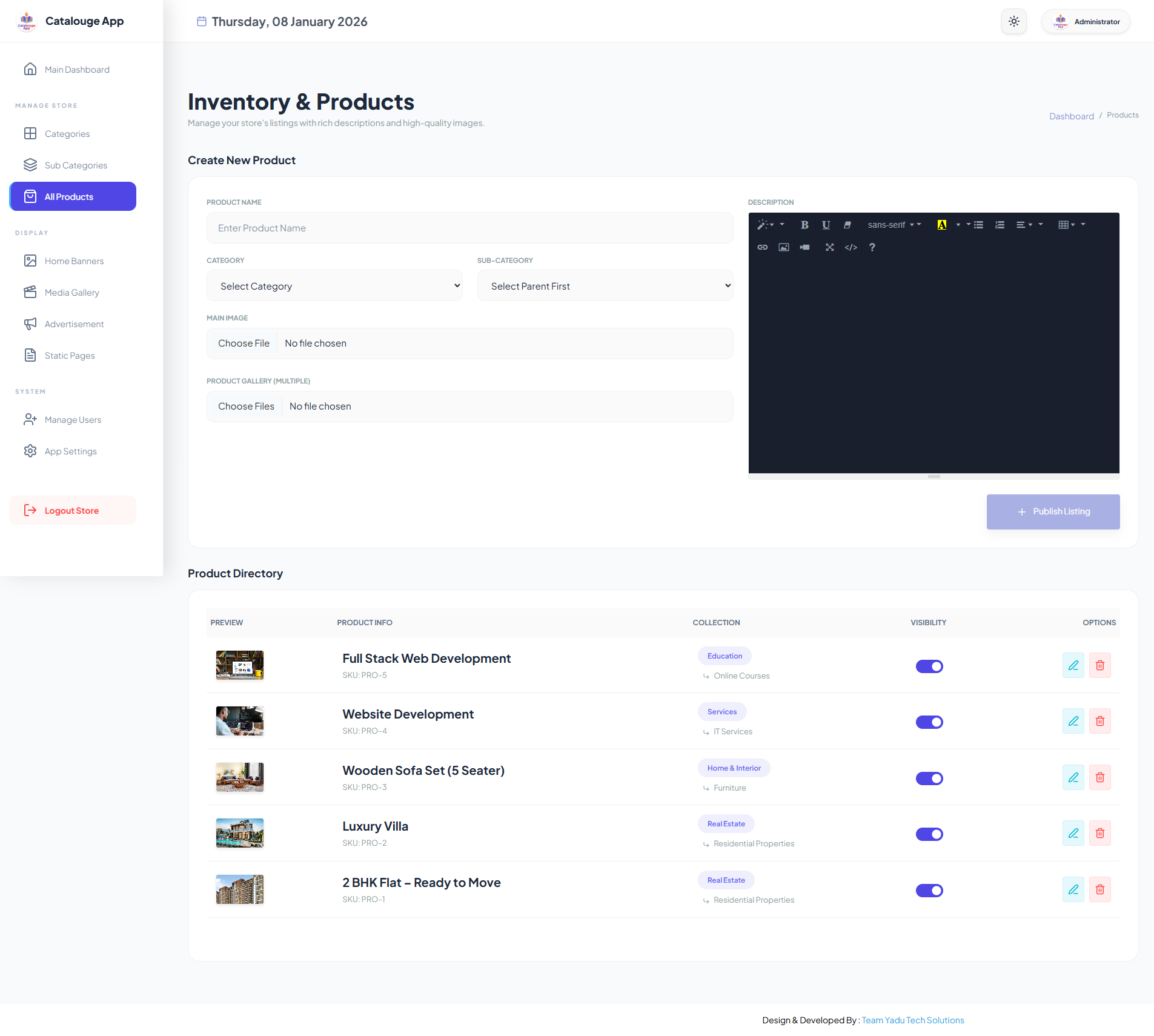 Multipurpose Digital Catalogue Android & iOS App with Website and Admin Panel V2.0