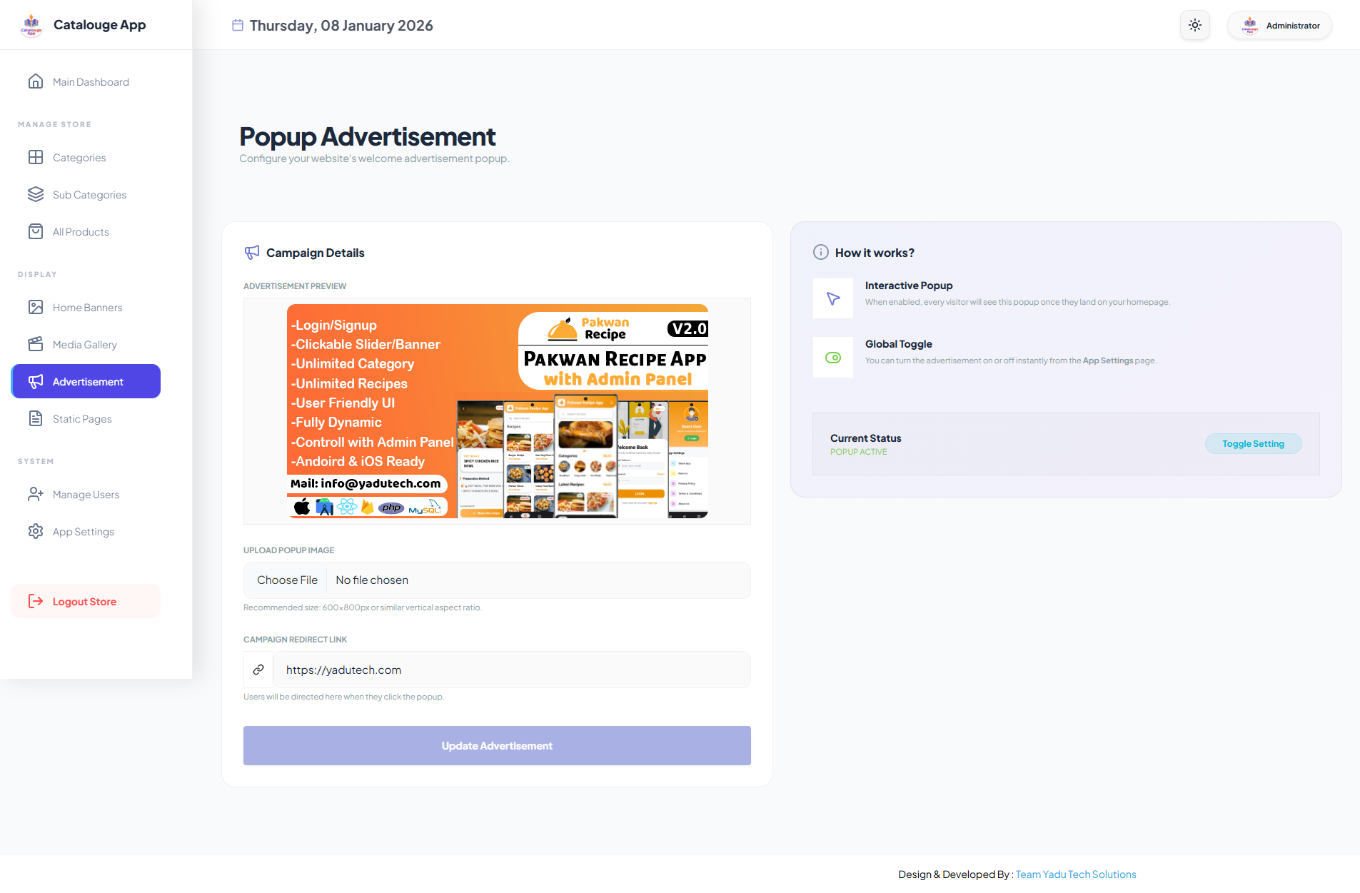 Multipurpose Digital Catalogue Android & iOS App with Website and Admin Panel V2.0