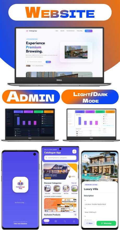 Multipurpose Digital Catalogue Android & iOS App with Website and Admin Panel V2.0