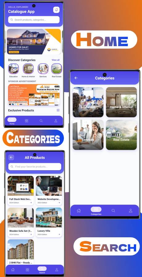 Multipurpose Digital Catalogue Android & iOS App with Website and Admin Panel V2.0